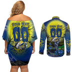 We Are Cowboys Halloween Couples Matching Off Shoulder Short Dress and Long Sleeve Button Shirt Pumpkin Scary Spooky Season - Aussie Hoodie