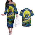 We Are Cowboys Halloween Couples Matching Off The Shoulder Long Sleeve Dress and Hawaiian Shirt Pumpkin Scary Spooky Season - Aussie Hoodie