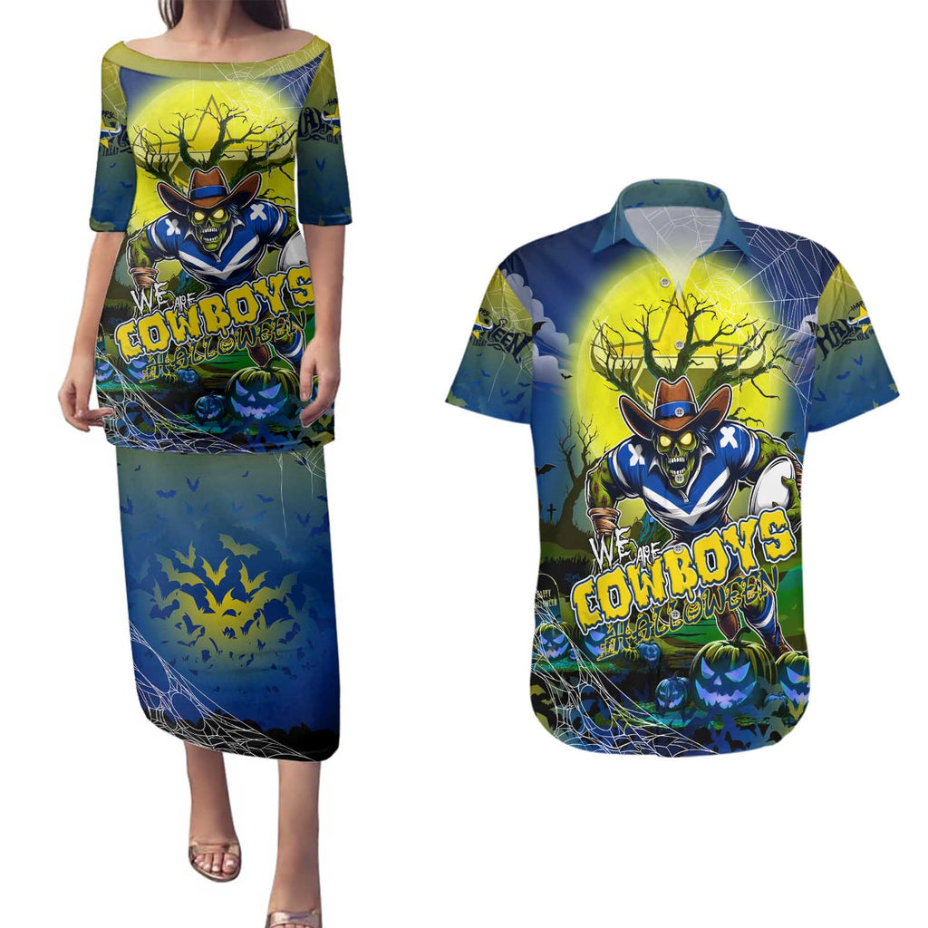 We Are Cowboys Halloween Couples Matching Puletasi and Hawaiian Shirt Pumpkin Scary Spooky Season - Aussie Hoodie