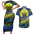 We Are Cowboys Halloween Couples Matching Short Sleeve Bodycon Dress and Hawaiian Shirt Pumpkin Scary Spooky Season - Aussie Hoodie