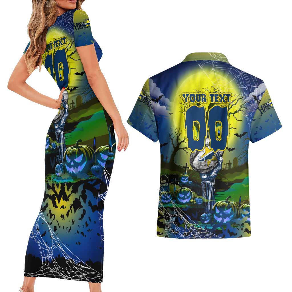 We Are Cowboys Halloween Couples Matching Short Sleeve Bodycon Dress and Hawaiian Shirt Pumpkin Scary Spooky Season - Aussie Hoodie
