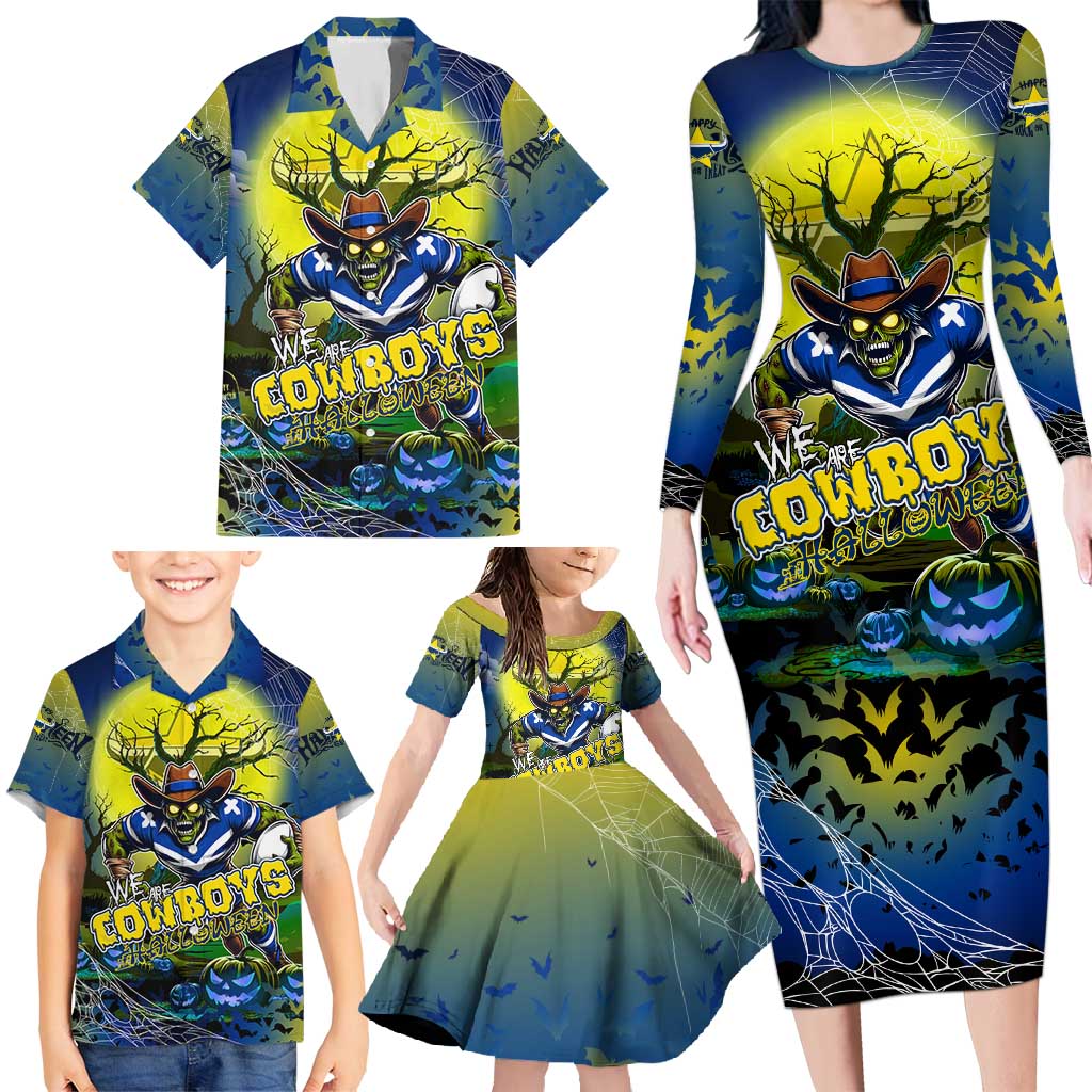 We Are Cowboys Halloween Family Matching Long Sleeve Bodycon Dress and Hawaiian Shirt Pumpkin Scary Spooky Season - Aussie Hoodie