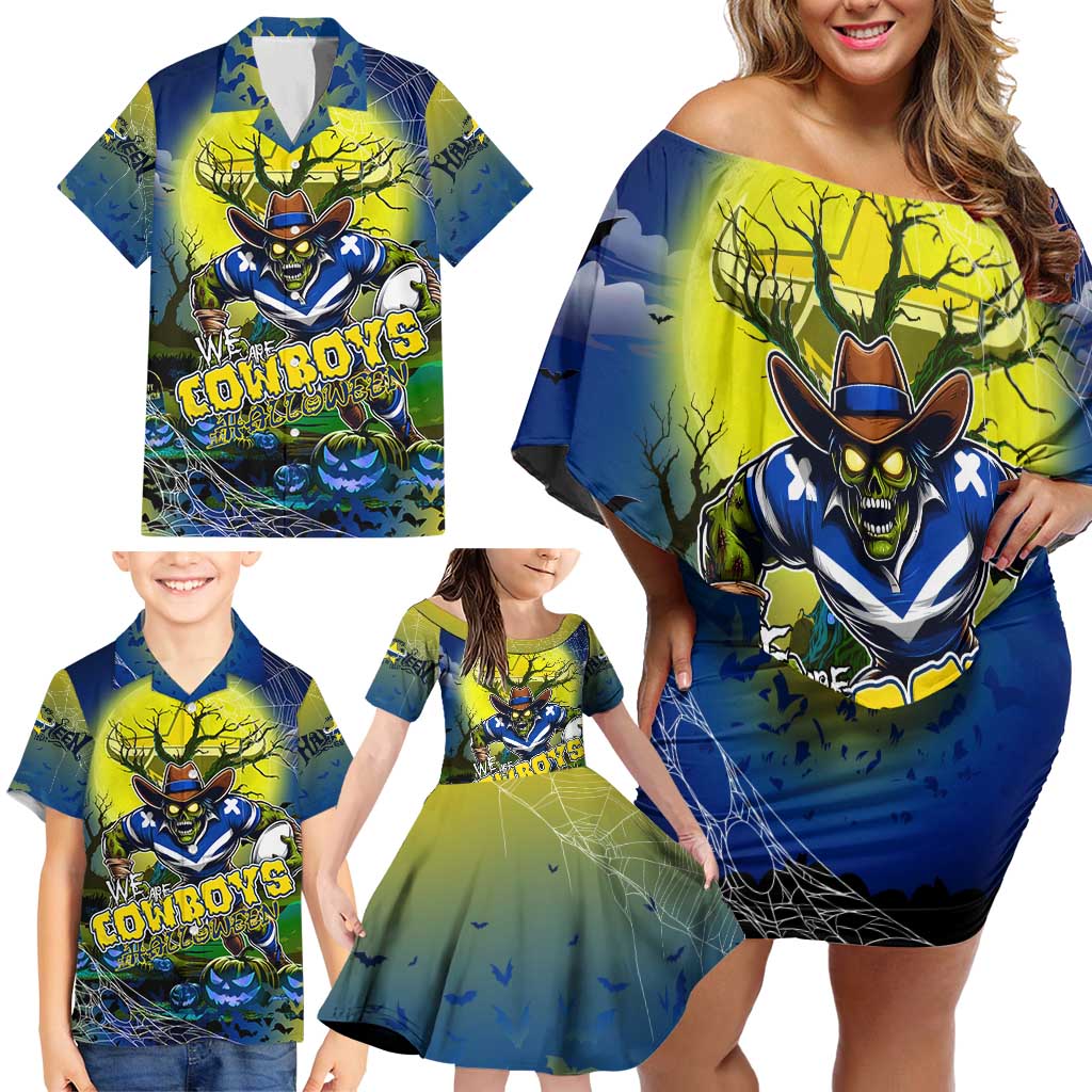 We Are Cowboys Halloween Family Matching Off Shoulder Short Dress and Hawaiian Shirt Pumpkin Scary Spooky Season - Aussie Hoodie