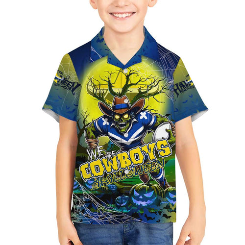 We Are Cowboys Halloween Family Matching Off Shoulder Short Dress and Hawaiian Shirt Pumpkin Scary Spooky Season - Aussie Hoodie