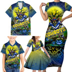 We Are Cowboys Halloween Family Matching Short Sleeve Bodycon Dress and Hawaiian Shirt Pumpkin Scary Spooky Season - Aussie Hoodie