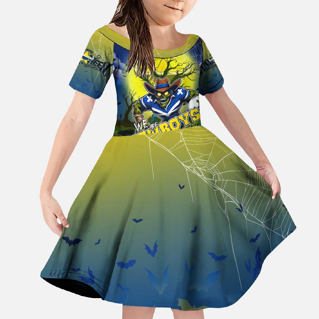 We Are Cowboys Halloween Family Matching Short Sleeve Bodycon Dress and Hawaiian Shirt Pumpkin Scary Spooky Season - Aussie Hoodie