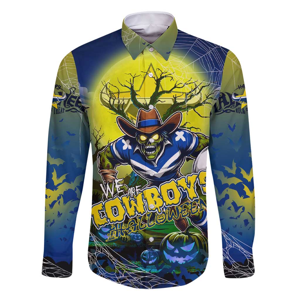 We Are Cowboys Halloween Family Matching Short Sleeve Bodycon Dress and Hawaiian Shirt Pumpkin Scary Spooky Season - Aussie Hoodie