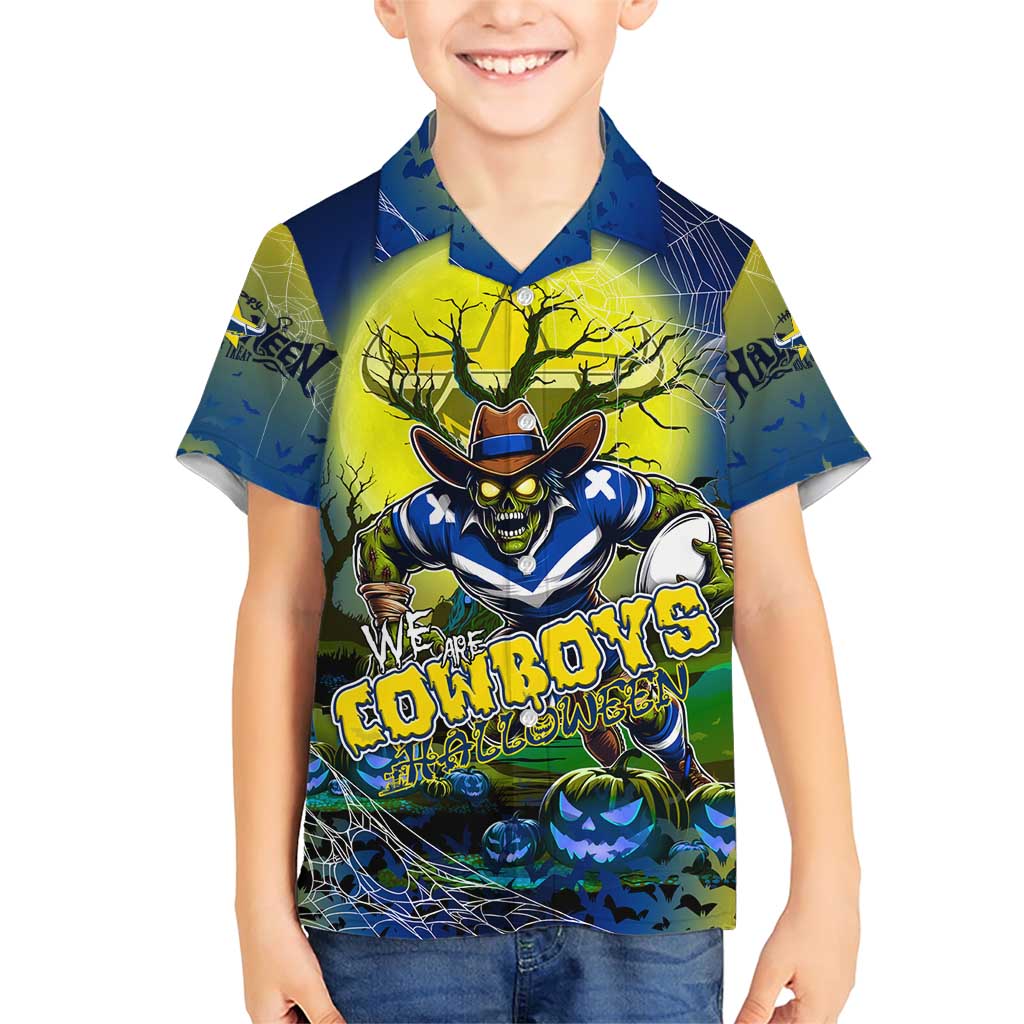We Are Cowboys Halloween Family Matching Short Sleeve Bodycon Dress and Hawaiian Shirt Pumpkin Scary Spooky Season - Aussie Hoodie