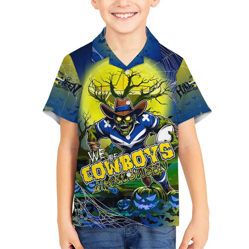 We Are Cowboys Halloween Family Matching Short Sleeve Bodycon Dress and Hawaiian Shirt Pumpkin Scary Spooky Season - Aussie Hoodie