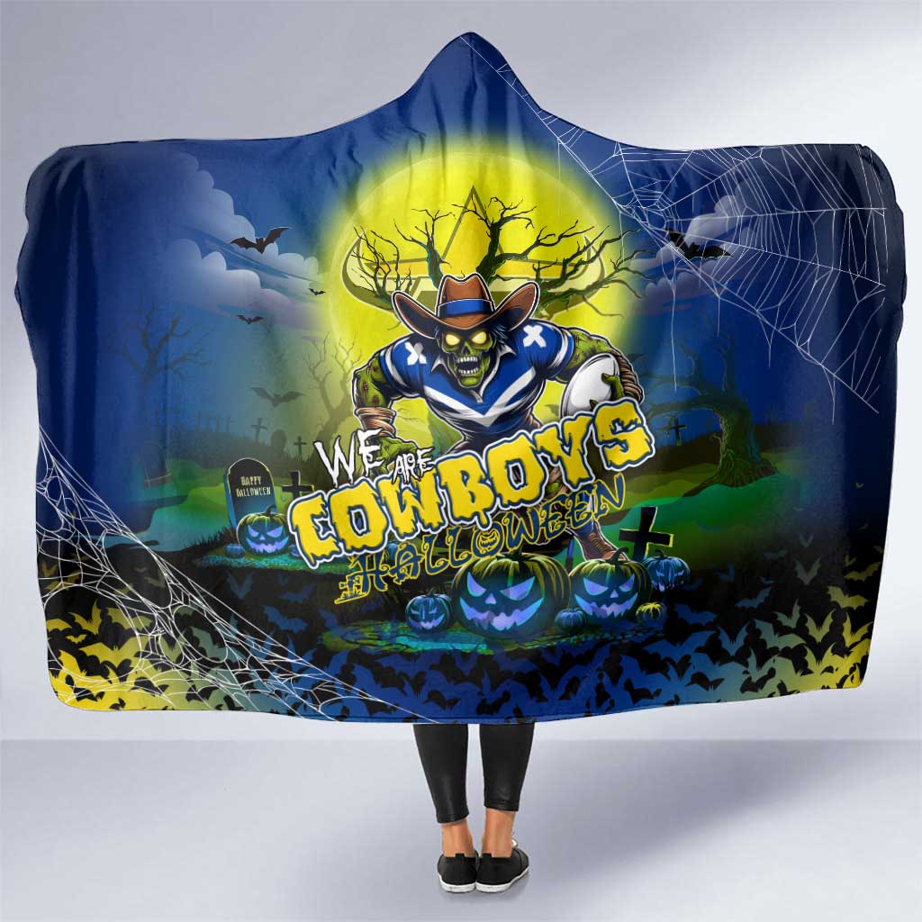 We Are Cowboys Halloween Hooded Blanket Pumpkin Scary Spooky Season - Aussie Hoodie