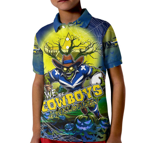 We Are Cowboys Halloween Kid Polo Shirt Pumpkin Scary Spooky Season - Aussie Hoodie