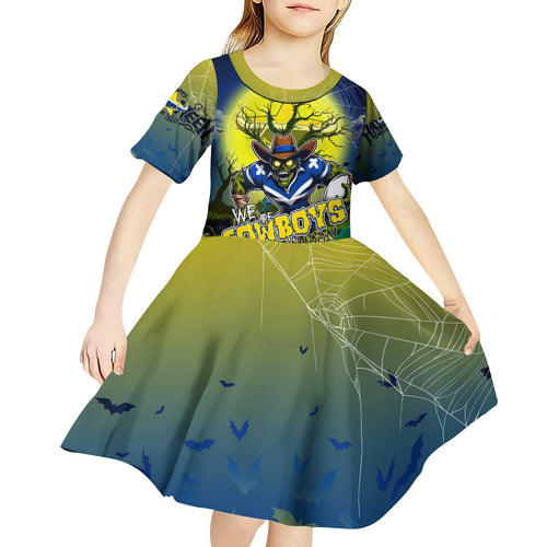 We Are Cowboys Halloween Kid Short Sleeve Dress Pumpkin Scary Spooky Season - Aussie Hoodie