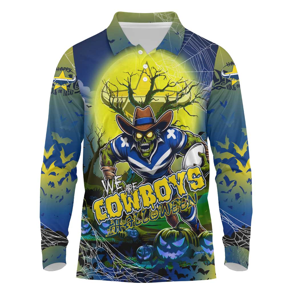 We Are Cowboys Halloween Long Sleeve Polo Shirt Pumpkin Scary Spooky Season - Aussie Hoodie