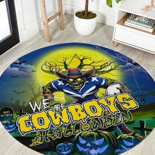We Are Cowboys Halloween Round Carpet Pumpkin Scary Spooky Season - Aussie Hoodie