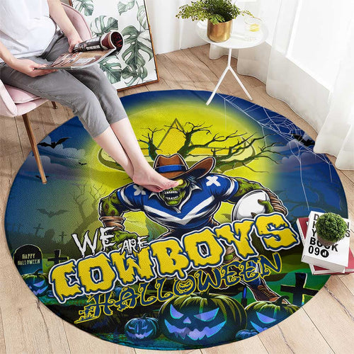 We Are Cowboys Halloween Round Carpet Pumpkin Scary Spooky Season - Aussie Hoodie