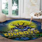 We Are Cowboys Halloween Round Carpet Pumpkin Scary Spooky Season - Aussie Hoodie