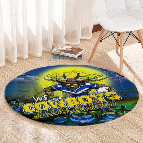 We Are Cowboys Halloween Round Carpet Pumpkin Scary Spooky Season - Aussie Hoodie