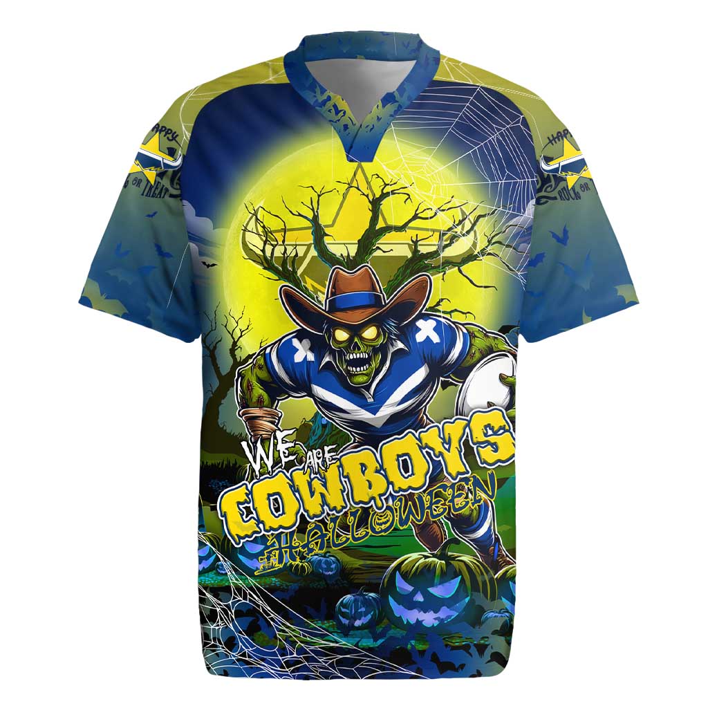 We Are Cowboys Halloween Rugby Jersey Pumpkin Scary Spooky Season - Aussie Hoodie