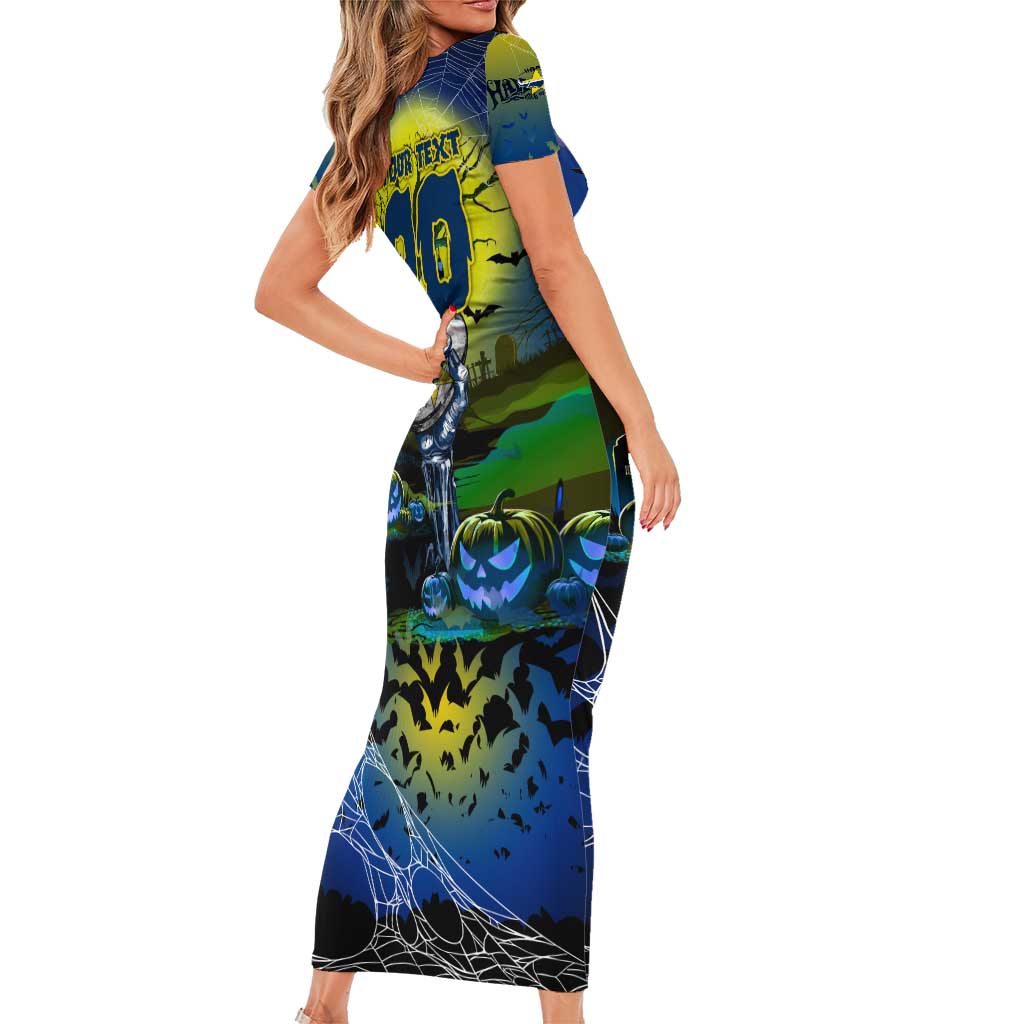 We Are Cowboys Halloween Short Sleeve Bodycon Dress Pumpkin Scary Spooky Season - Aussie Hoodie