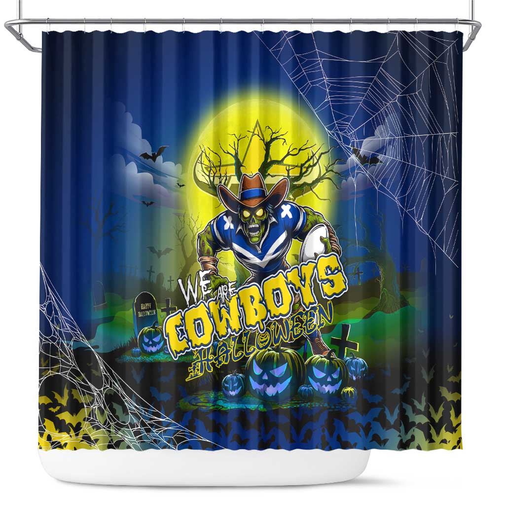 We Are Cowboys Halloween Shower Curtain Pumpkin Scary Spooky Season - Aussie Hoodie