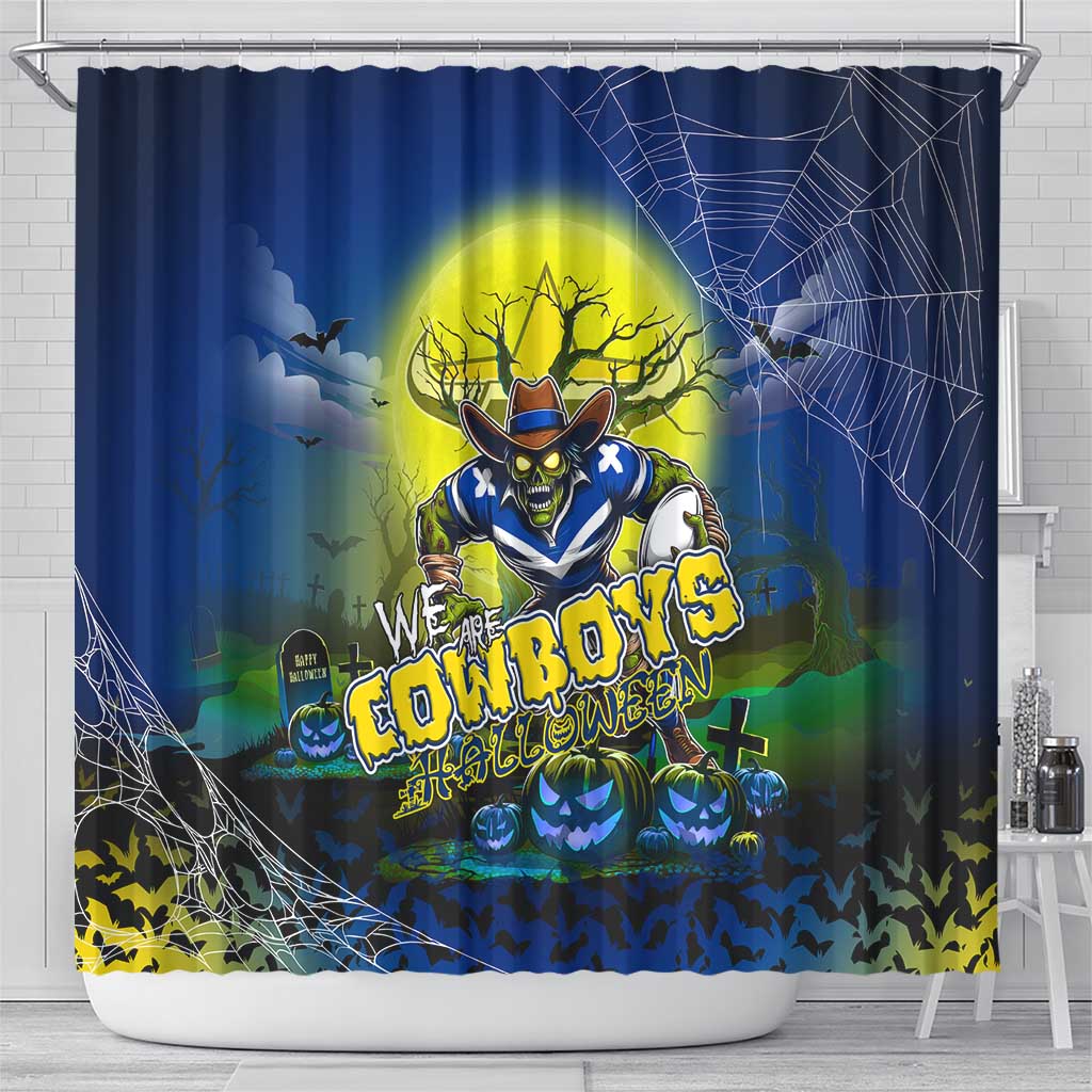 We Are Cowboys Halloween Shower Curtain Pumpkin Scary Spooky Season - Aussie Hoodie