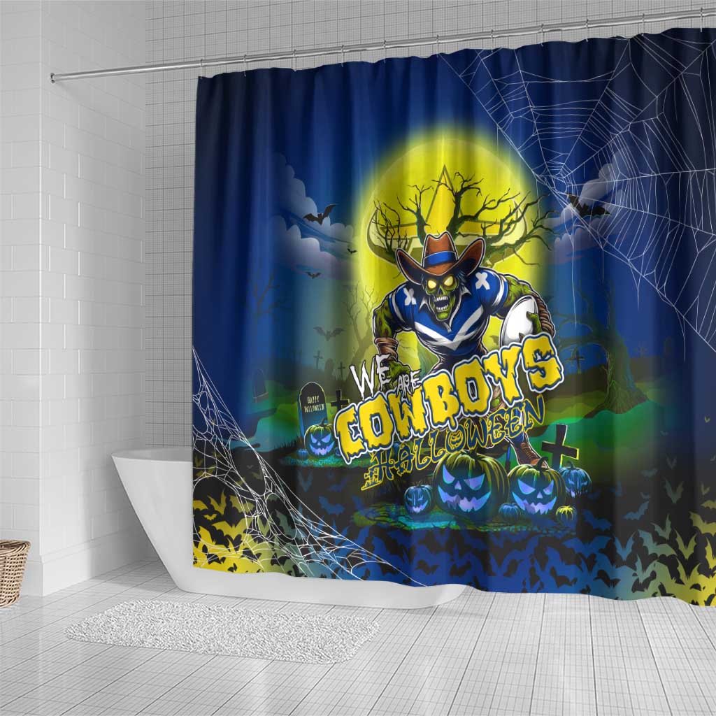We Are Cowboys Halloween Shower Curtain Pumpkin Scary Spooky Season - Aussie Hoodie