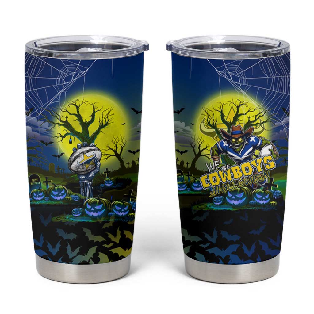 We Are Cowboys Halloween Tumbler Cup Pumpkin Scary Spooky Season - Aussie Hoodie
