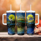We Are Cowboys Halloween Tumbler With Handle Pumpkin Scary Spooky Season - Aussie Hoodie