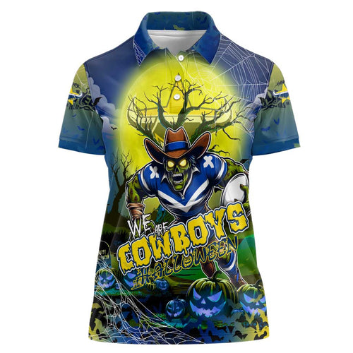 We Are Cowboys Halloween Women Polo Shirt Pumpkin Scary Spooky Season - Aussie Hoodie