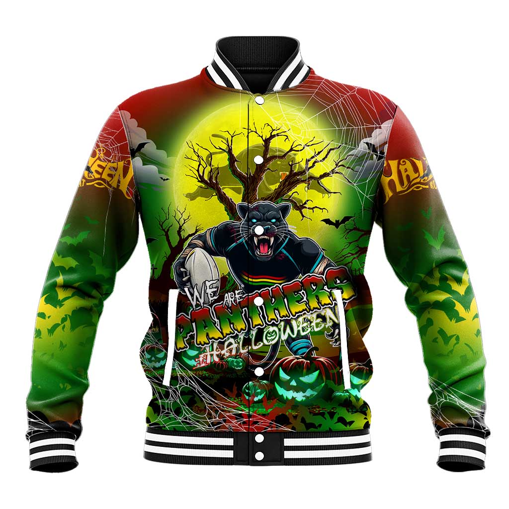 We Are Panthers Halloween Baseball Jacket Pumpkin Scary Spooky Season - Aussie Hoodie