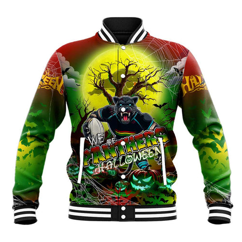 We Are Panthers Halloween Baseball Jacket Pumpkin Scary Spooky Season - Aussie Hoodie