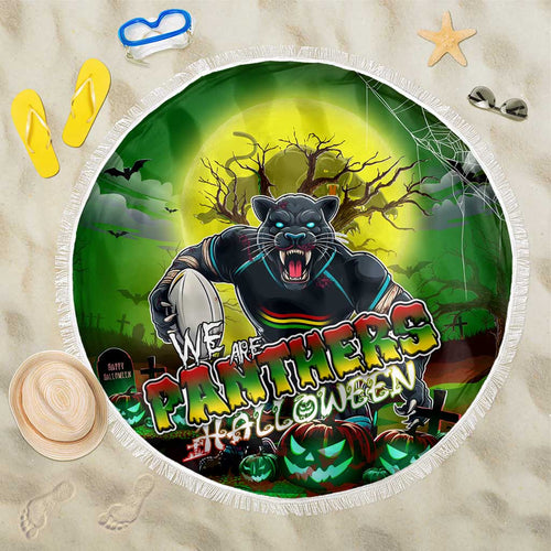 We Are Panthers Halloween Beach Blanket Pumpkin Scary Spooky Season - Aussie Hoodie