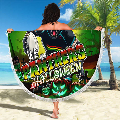 We Are Panthers Halloween Beach Blanket Pumpkin Scary Spooky Season - Aussie Hoodie