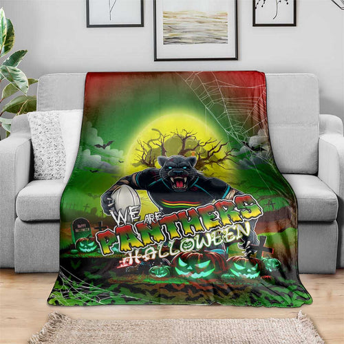 We Are Panthers Halloween Blanket Pumpkin Scary Spooky Season - Aussie Hoodie