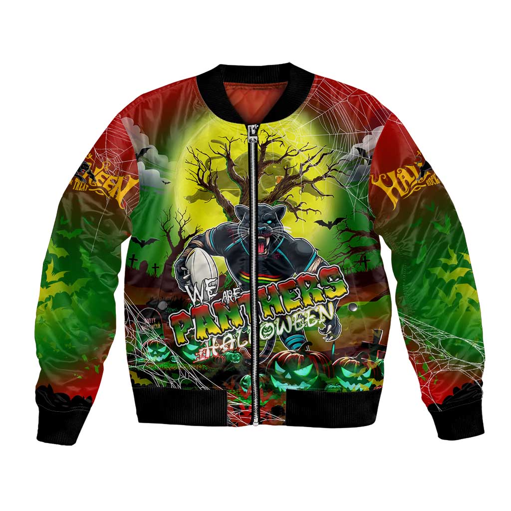 We Are Panthers Halloween Bomber Jacket Pumpkin Scary Spooky Season - Aussie Hoodie