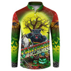 We Are Panthers Halloween Button Sweatshirt Pumpkin Scary Spooky Season - Aussie Hoodie