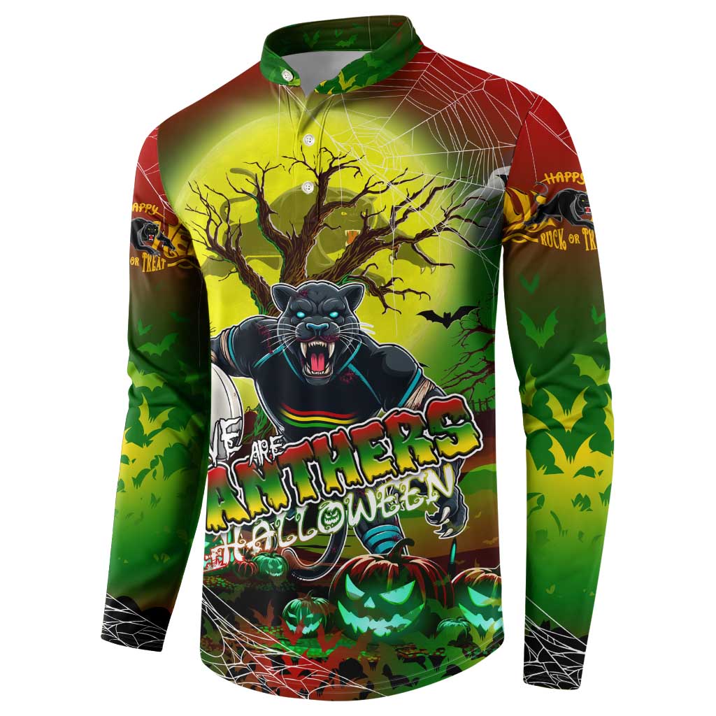 We Are Panthers Halloween Button Sweatshirt Pumpkin Scary Spooky Season - Aussie Hoodie