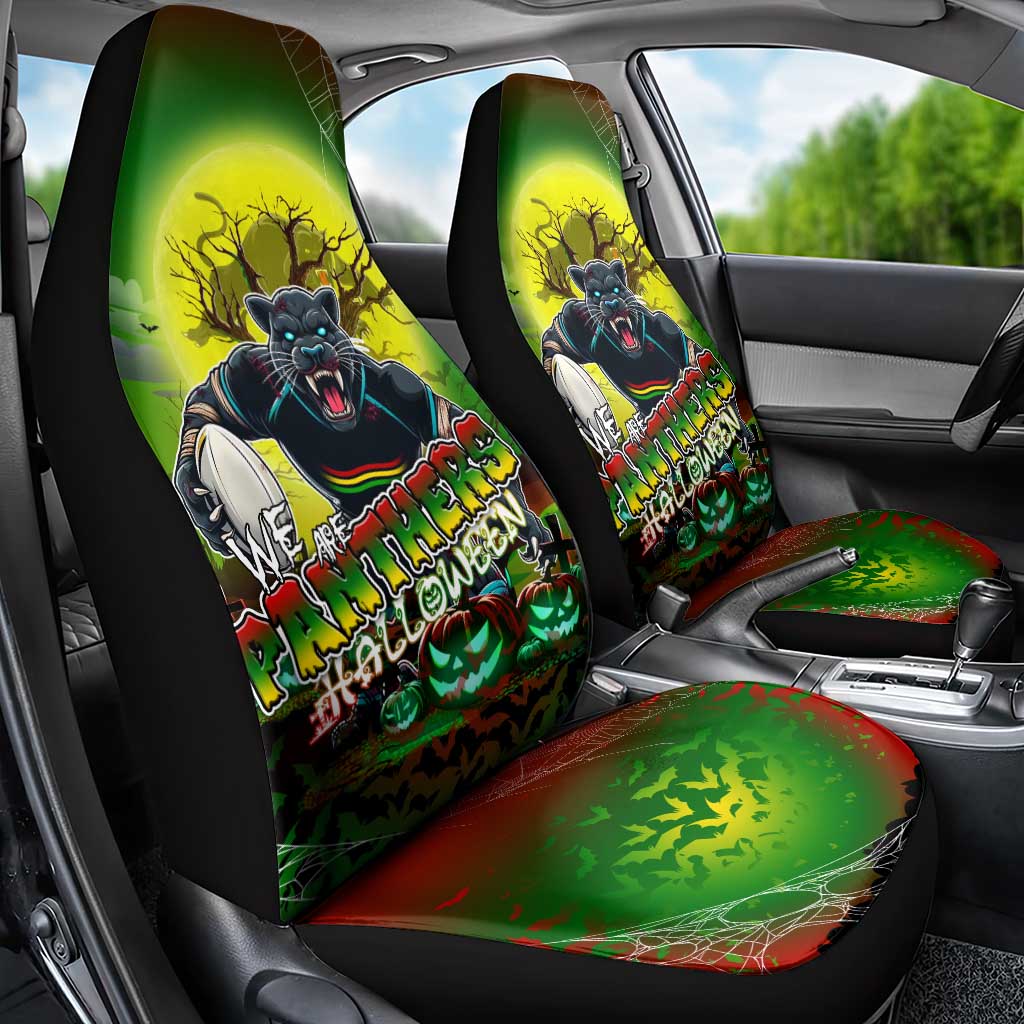 We Are Panthers Halloween Car Seat Cover Pumpkin Scary Spooky Season - Aussie Hoodie