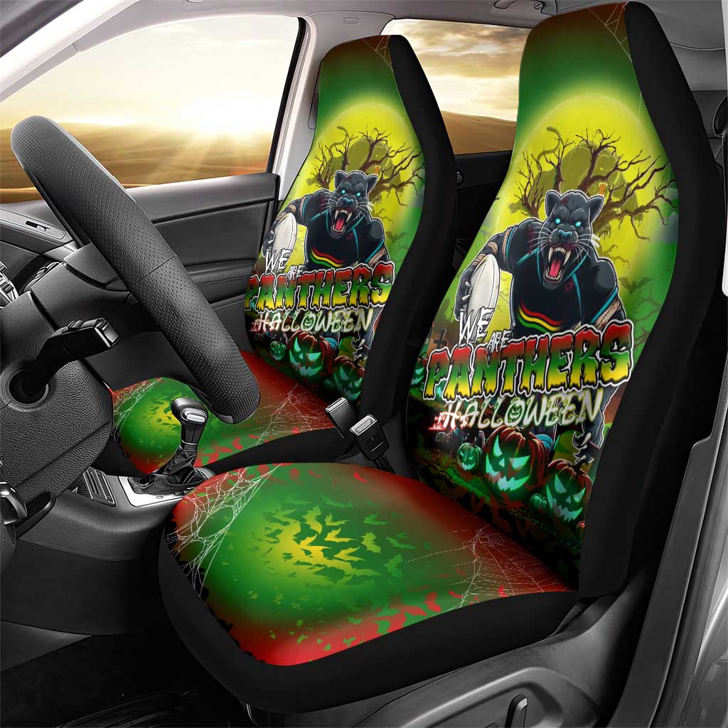 We Are Panthers Halloween Car Seat Cover Pumpkin Scary Spooky Season - Aussie Hoodie