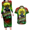 We Are Panthers Halloween Couples Matching Long Sleeve Bodycon Dress and Hawaiian Shirt Pumpkin Scary Spooky Season - Aussie Hoodie