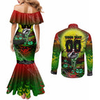 We Are Panthers Halloween Couples Matching Mermaid Dress and Long Sleeve Button Shirt Pumpkin Scary Spooky Season - Aussie Hoodie