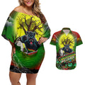 We Are Panthers Halloween Couples Matching Off Shoulder Short Dress and Hawaiian Shirt Pumpkin Scary Spooky Season - Aussie Hoodie