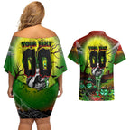 We Are Panthers Halloween Couples Matching Off Shoulder Short Dress and Hawaiian Shirt Pumpkin Scary Spooky Season - Aussie Hoodie