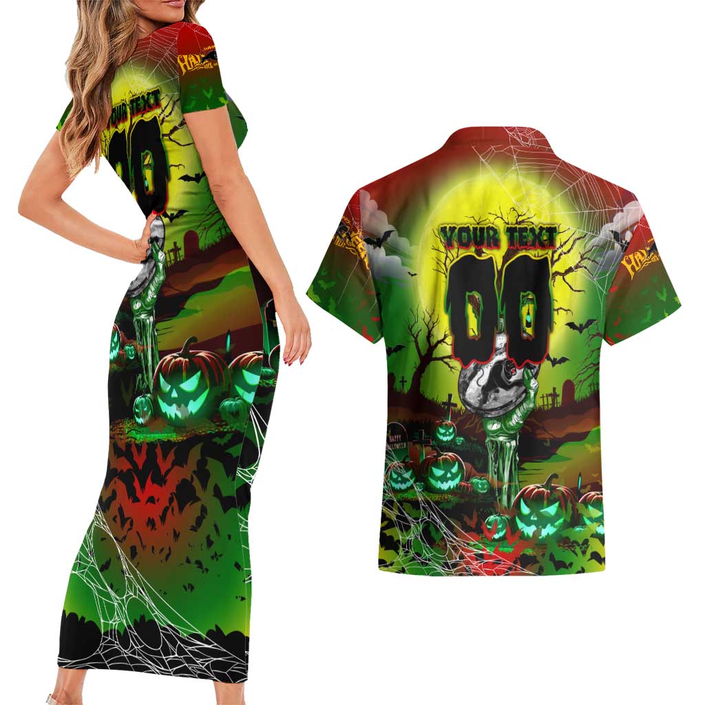 We Are Panthers Halloween Couples Matching Short Sleeve Bodycon Dress and Hawaiian Shirt Pumpkin Scary Spooky Season - Aussie Hoodie
