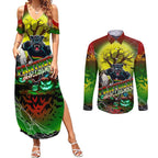 We Are Panthers Halloween Couples Matching Summer Maxi Dress and Long Sleeve Button Shirt Pumpkin Scary Spooky Season - Aussie Hoodie