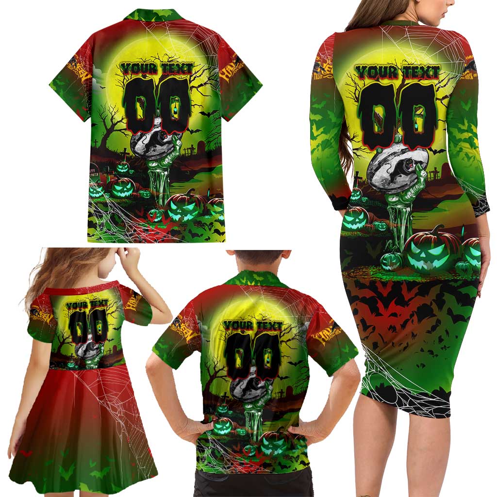 We Are Panthers Halloween Family Matching Long Sleeve Bodycon Dress and Hawaiian Shirt Pumpkin Scary Spooky Season - Aussie Hoodie