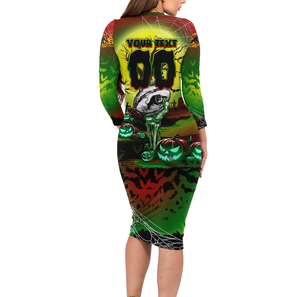 We Are Panthers Halloween Family Matching Long Sleeve Bodycon Dress and Hawaiian Shirt Pumpkin Scary Spooky Season - Aussie Hoodie