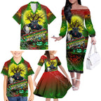 We Are Panthers Halloween Family Matching Off The Shoulder Long Sleeve Dress and Hawaiian Shirt Pumpkin Scary Spooky Season - Aussie Hoodie