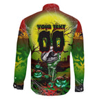 We Are Panthers Halloween Family Matching Off The Shoulder Long Sleeve Dress and Hawaiian Shirt Pumpkin Scary Spooky Season - Aussie Hoodie