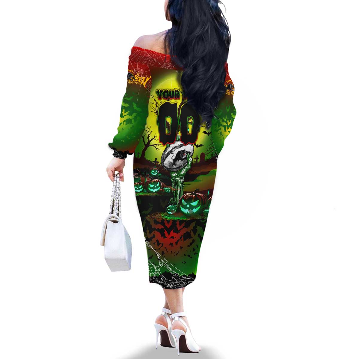 We Are Panthers Halloween Family Matching Off The Shoulder Long Sleeve Dress and Hawaiian Shirt Pumpkin Scary Spooky Season - Aussie Hoodie